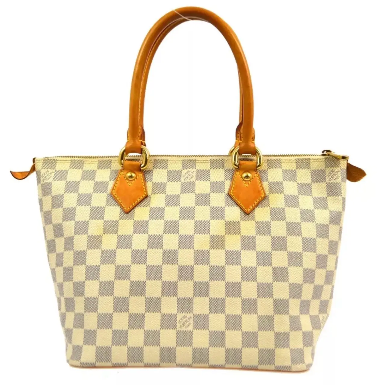 Pre-owned Louis Vuitton Canvas Shoulder Bags Damier Azur Saleya PM Tote Handbag N51186 VI2057 174005