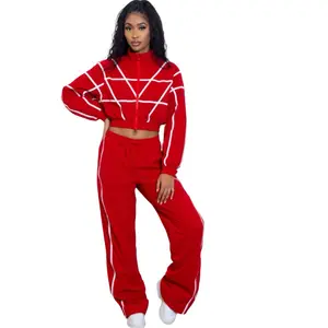 Knit stripes tracksuits matching set outfits sets Fashion Womenswear