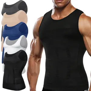 1/2/3/4 Pack Menswear Men Compression Shirt Body Shaper Shapewear Tummy Control Sports Vest Breathable Lightweight Workout Tank Tops  Stretchy Gym Apparel Dry Fit Sleeveless High-Quality Polyamide & Elastane X-Type Support Formal