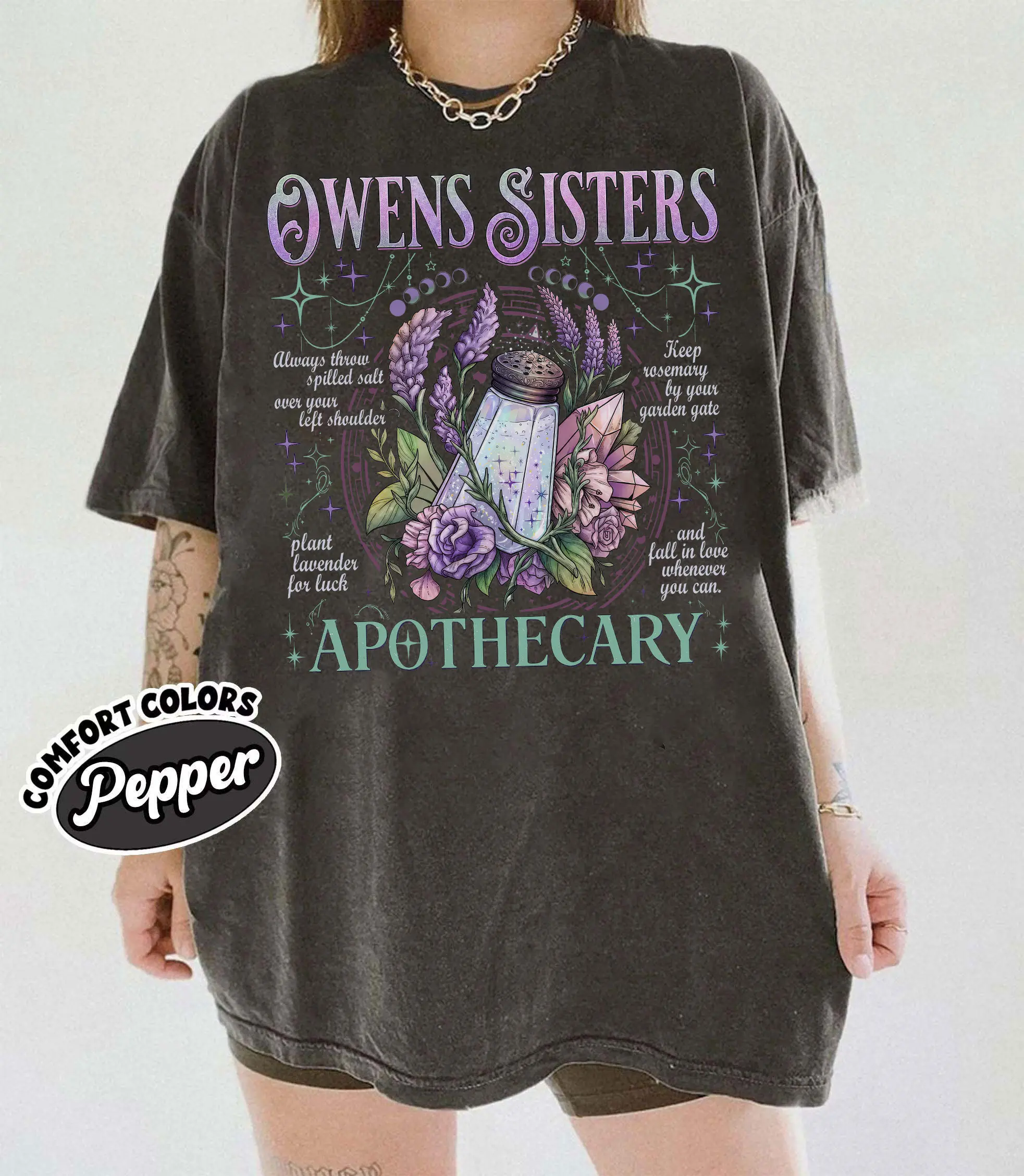 Magic Practical Apothecary Shirt , Owen’s Sisters Apothecary,Spilled Salt Over Shoulder Witchy TShirt