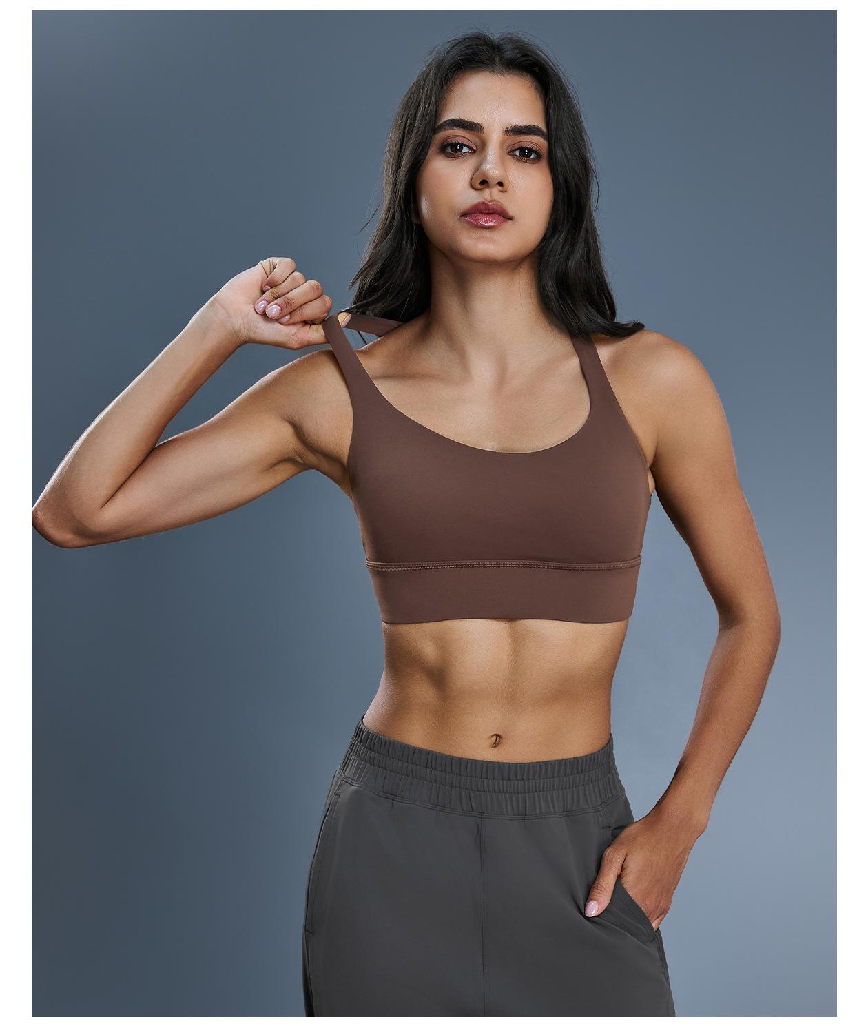 New Women's High-Impact Cross-Back Sports Bra, Shockproof Push-Up Support Fitness Bra