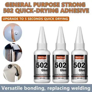 1pc/2pcs/3pcs High-strength 502 fast-drying glue, powerful for repairing broken objects. Comes with a dropper for easy use, an excellent emergency bonding material in your toolbox