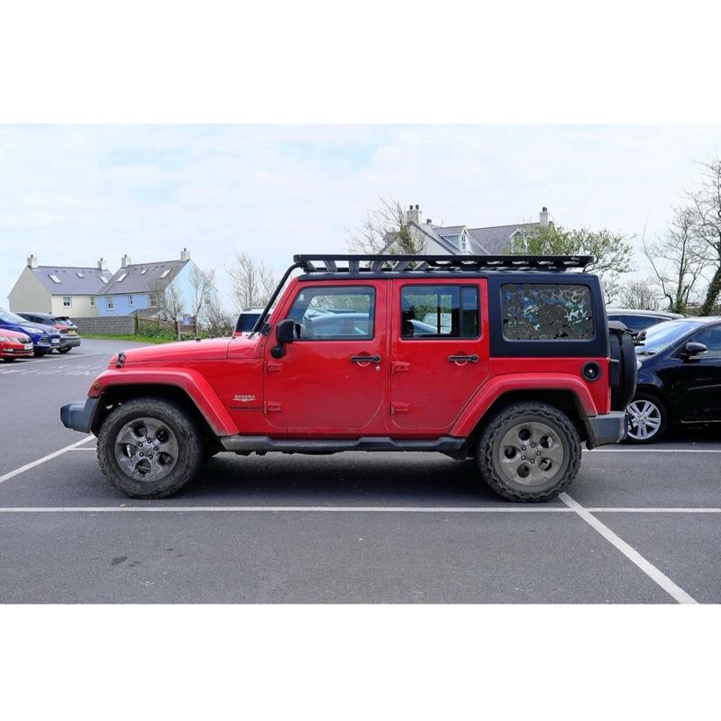 Floral Flower Print Rear Window Decals for 2018-2023 Jeep Wrangler 4 Door JLU Matte Black Vinyl Stickers Fits 2018 2019 2020 2021 2022 Models