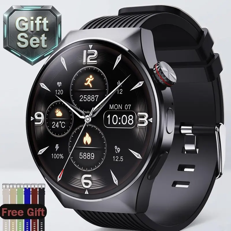 Unisex Smart Watch, 1.45" HD Digital Smart Watch with 40 Sports Modes, Wireless Smartwatch Pedometer, Bluetooth Phone Call & Music Control for iPhone/Android - Black
