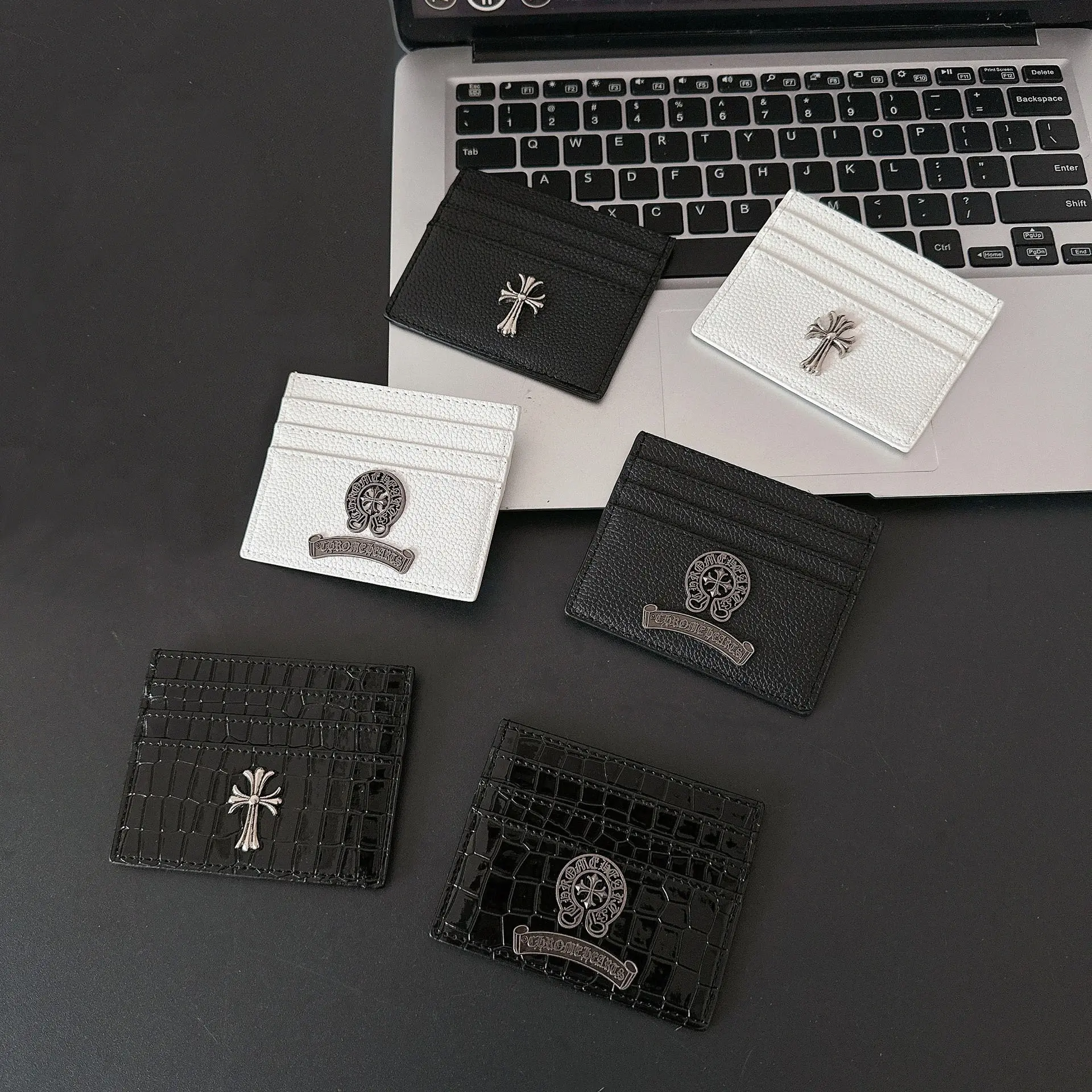 Gothic Metal Ornament Card Holder Faux Leather Slim Multi‑Slot Credit Card Wallet Gothic Metal Ornament Card Holder Faux Leather Slim Multi‑Slot Credit Card Wallet