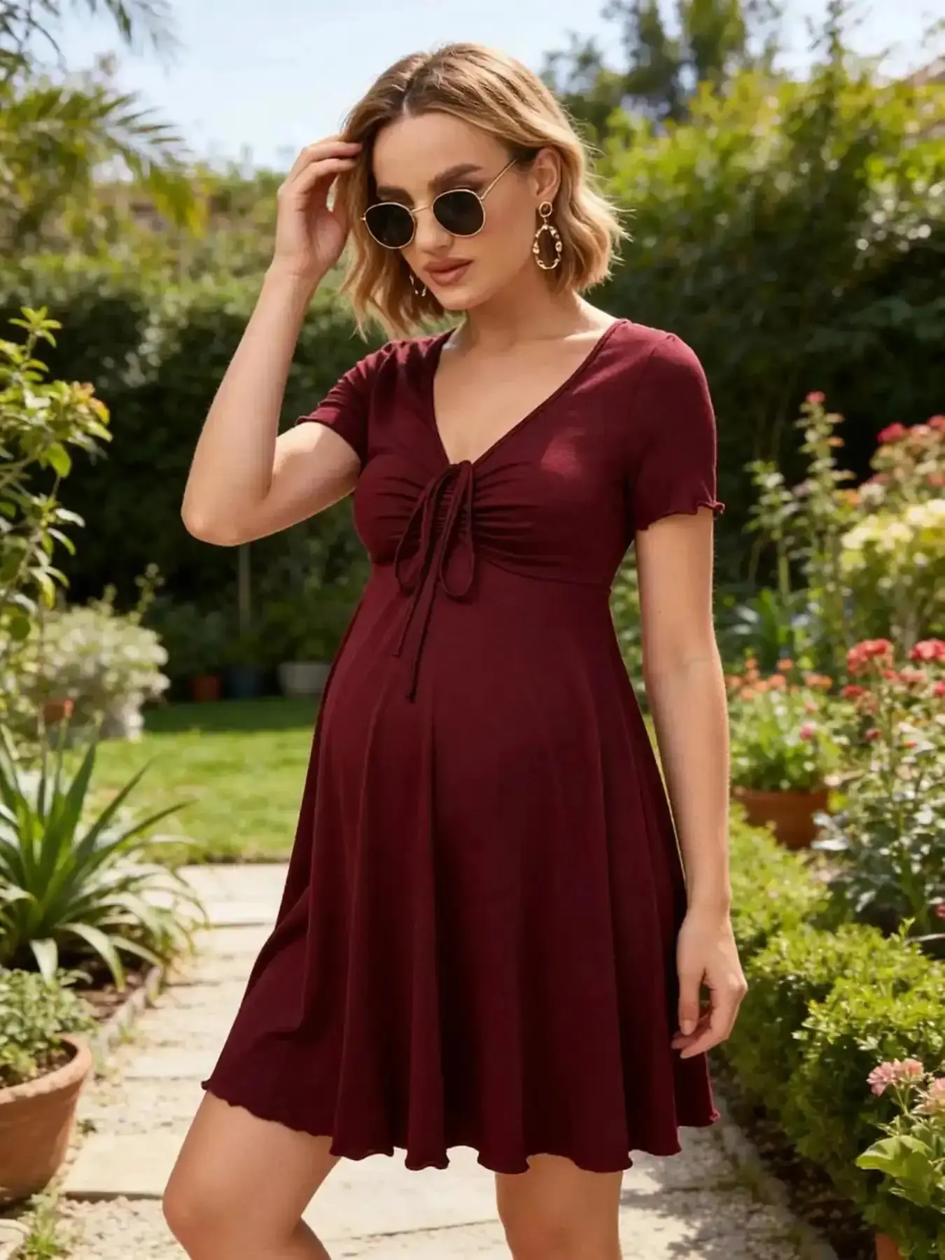 Summer Chic dress, Casual Fit Maternity, versatile and comfortable sports maternity short dress, Maternity Clothing, Pregnant Outerwear Spring Fall Holiday Wear Yoga Pants Women, Supportive, Stretchy