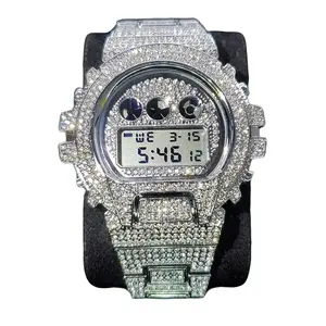Digital Diamond Quartz Wristwatches - Luxury Hip Hop AAA Classic Diamond 18K Gold Plated Watch for Men