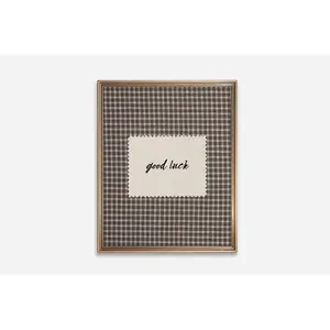 Rustic Brown Gingham Good Lucky Hand Written Wall Art Western Trendy Decor, Unframed