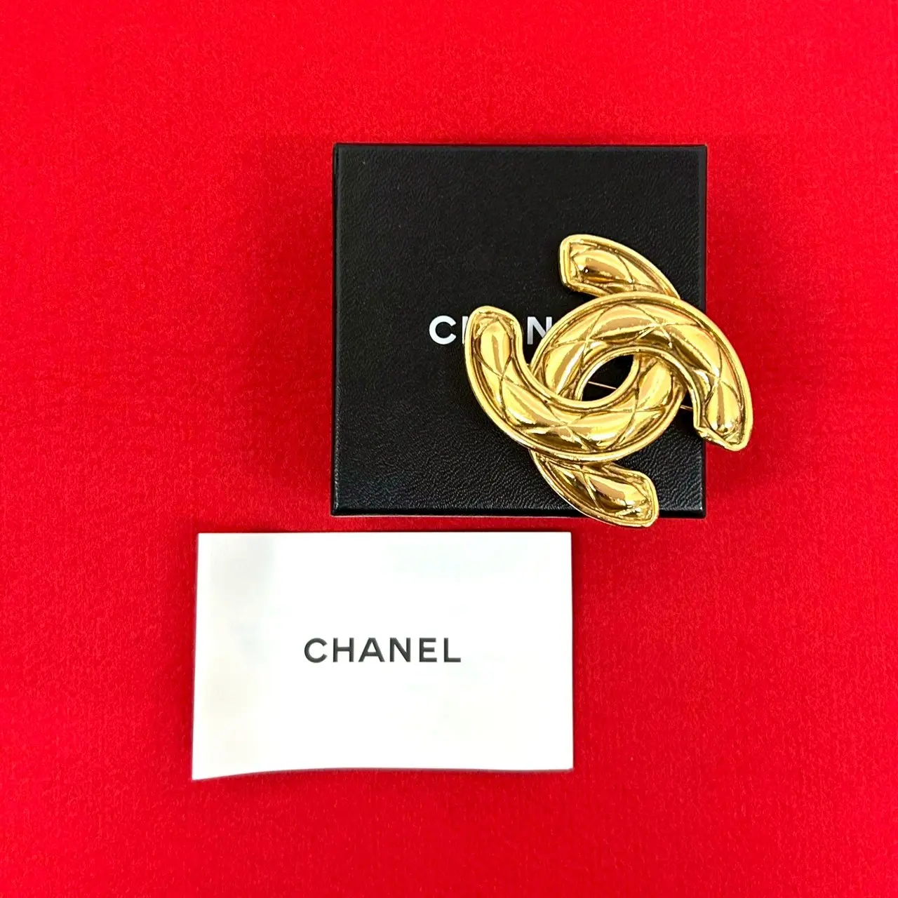 Pre-owned CHANEL Brass Small Leather Goods Coco Mark Brooch
