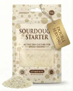 Sourdough Starter Culture – Live Dehydrated Wild Active Dry Yeast for Baking Homemade Artisan Bread – Organic, Non-GMO, Fresh, Long-Lasting & Beginner-Friendly