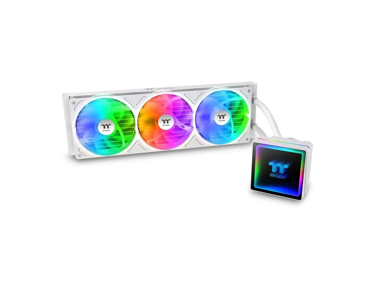 Thermaltake TH360 V3 ARGB CPU Liquid Cooler; Intel/AMD; 1x360mm 500~2500rpm Single Frame ARGB Fan; 360mm Radiator; ARGB Infinity Mirror; Rotatable Pump Head; Snow; CL-W468-PL12SW-A