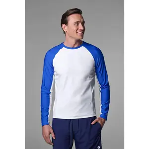 Men's Hightide Long Sleeve Swim Shirt | Colorblock Baja Blue