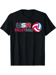 USA Flag Volleyball Men's and Women's Volleyball Shirt T-Shirt