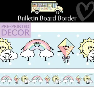 Rainbow Playdate Bulletin Board Border | A Year In Pastel