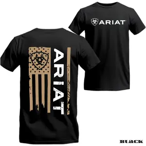 Ariat Men's T-Shirt with Flag-Inspired Design & Bold Emblem Classic Crewneck 100% Cotton for Most Colors Ethical & Durable US Cotton Trust Protocol