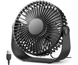 [New Deal] USB Desk Fan, 3 Speeds Strong Airflow, 5.5 Inch Portable 90° Rotate Quiet Cooling, Small Personal Table Fans for Bedroom Home .