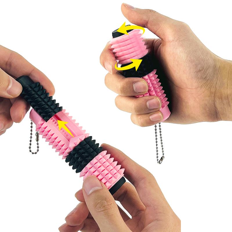 Little Ouchies Grippie 5-in-1 Design for Stress Relief, Button Clicks, Spinners, Portable Stim Tool,Spiky Grippie Stim, 3D Printed Toys Pain Stim Fidget, Pocket Mini Fidget Toy for Adults Novelty Gifts,Grippie stim keychain