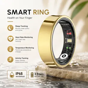 Smart Ring | Health Tracker – Heart Rate Skin Temperature Sleep Stress Cycle Tracking | Auto Activity Detection | Unisex | No Subscription | Android/iOS