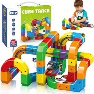 2026 New Train Track Fusion Set, Race Track with Cars, Flexible 3D Tracks Car Toys with Train and Traffic Signs,for 4-8 Year Old Boy Toys Boys Girls Birthday Party Gifts kids  stem  toys