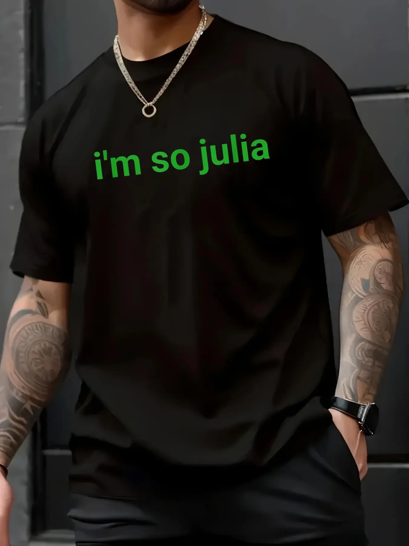 100% Cotton Unisex I'm So Julia Shirt, Funny I'm So Julia Meme T-Shirt,spring/autumn Christmas snowflake fun pattern men's T-shirt