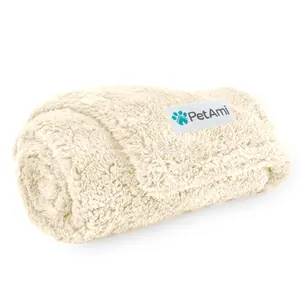 PetAmi Fluffy Waterproof Dog Blanket For Small Medium Large Dogs, Soft Pet Sherpa Throw Pee Proof Couch Cover, Reversible Cat Puppy Bed Blanket Sofa Protector, Plush Washable Pad