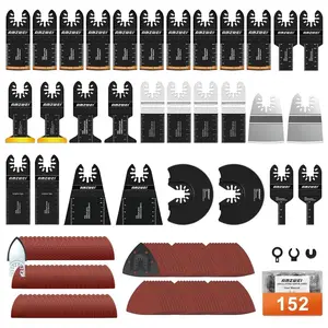 152 Metal Wood Oscillating Tool Blade, Titanium Oscillating Saw Blades with Sandpaper, Quick Release Multi Tool Blades Kits for Dewalt Ryobi Milwaukee Rockwell Fein Makita