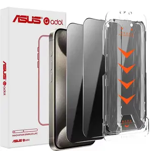 ASUS 3PCS Privacy Screen Protector for iPhones Full Coverage 28° Anti-Spy 9H Tempered Glass Anti-Scratch Easy Installation with Reusable Carbin