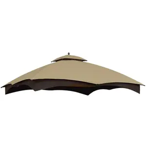 ARCH Replacement Canopy Top for Lowe's Allen Roth Heavy Duty Gazebo Roof Gazebo Top with Air Vent 10X12 Gazebo CoverReplacement Top Only (beige)