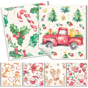 Swedish Napkin Cloth Set, Super Absorbent Reusable & Washable Paper Towels, Cellulose Sponge Cloths, Eco-Friendly Cleaning Supplies