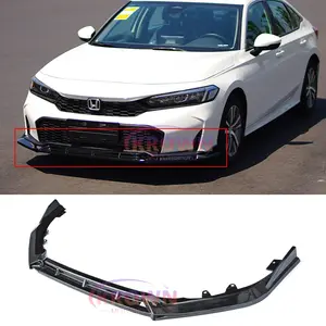FOR 2025+ HONDA CIVIC SEDAN HATCHBACK V STYLE GLOSS BLACK 3 PCS FRONT BUMPER LIP