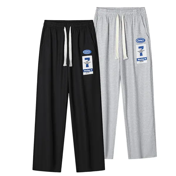 2-Pack Men’s Waffle-Knit Pants - Spring Autumn Heavyweight, Loose Straight Wide-Leg Casual Sweatpants Stylish Activewear