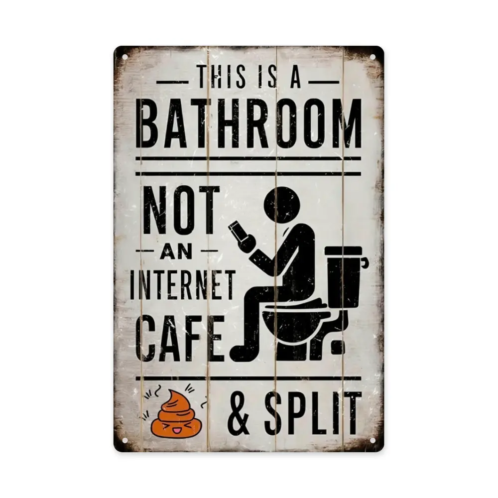 Vintage Waterproof Metal Wall Mounted Plaque - Home Decor Products, Durable Bathroom Sign, Unique University Gift