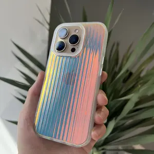 Labzone for iPhone 16 Pro Max,16 Plus, 16 Pro Case, Luxury Gradient Laser Glitter Wave Diamond Shell Phone Case for iPhone 16 Plus, Shockproof Cellphone