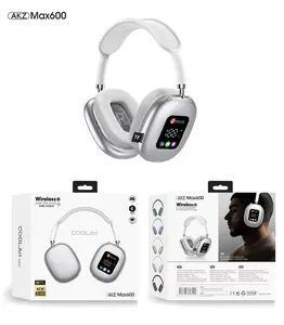 KZ-MAX600 Wireless On-Ear Headphones, RGB Digital Display Screen Headset, Support TF Card Bluetooth Earphones With 3D Stereo Sponge Earmuffs, Large-Screen LED HD Display for More Comfortable Wear Experience & Sound Quality Electronic Earbud tiktokshopspri