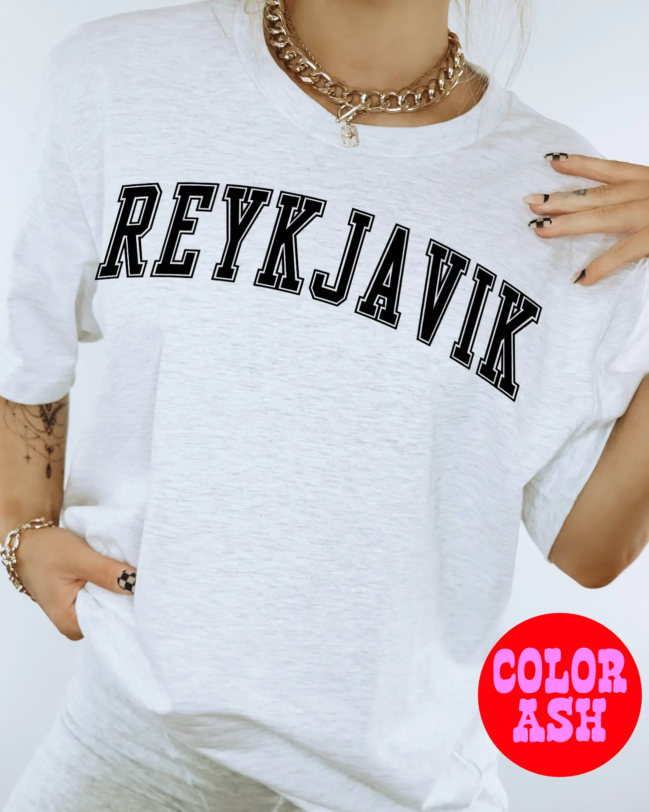 Reykjavik Iceland Shirt Gifts Tshirt Crew Neck Tee Top Crewneck Short Sleeve T-Shirt Unisex