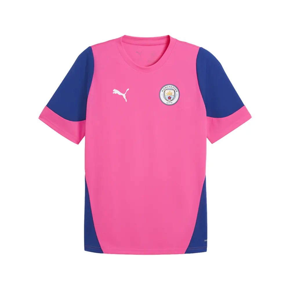 PUMA Mens Manchester City Crew Neck Short Sleeve Jersey Casual - Blue, Pink