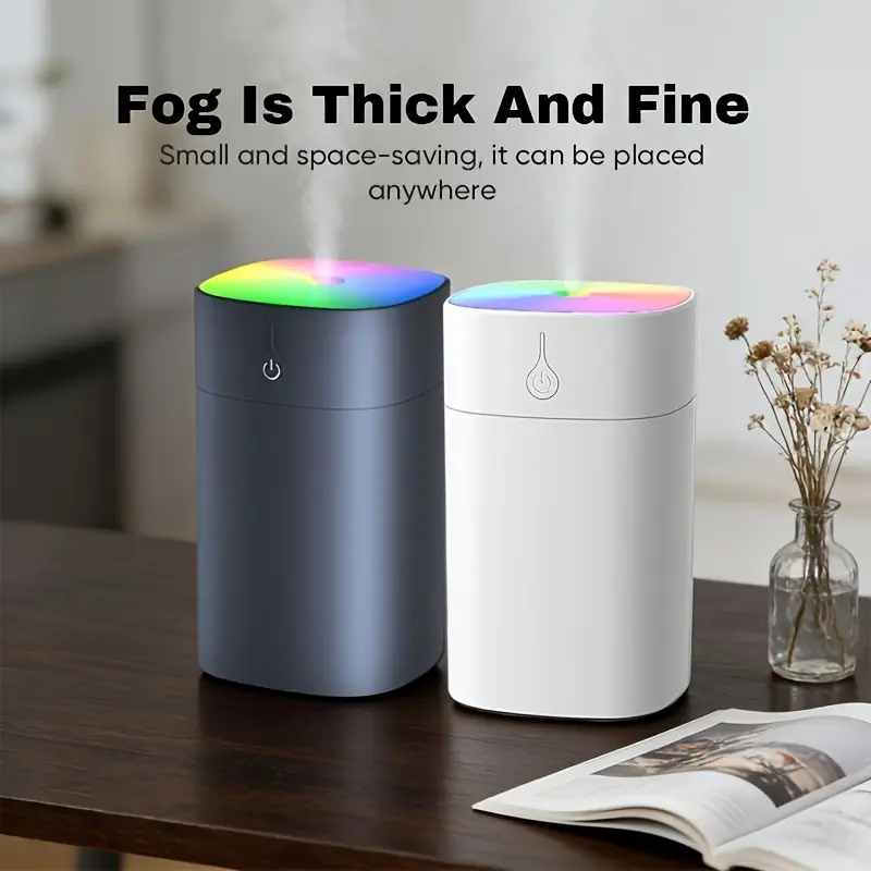 Air Humidifier, Essential Oil Aromatherapy Mist Diffuser, Humidifier with Color-Changing Night Light, Fit for All Models, Ideal for Bedroom, Desk, And Office | The Perfect Gift for Christmas, Halloween, And Birthdays.