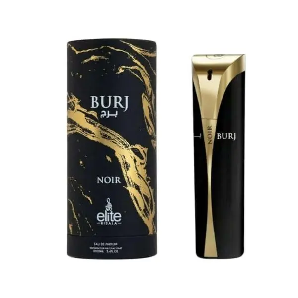 Risala Burj Noir Eau de Parfum, Long-Lasting Unisex Middle Eastern Fragrance with Bergamot, Sandalwood & Vetiver Notes, 100ml (3.4 fl oz), Fragrances, Men's Fragrance