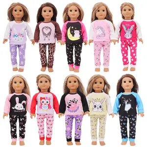 18 Inch American Girl Doll Clothes Outfit, Toy Dress-Up Pajamas, Summer Sleepwear for Dolls, Casual Wear for Playtime