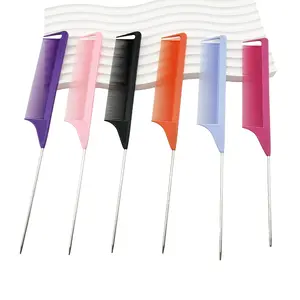 5 Pack Hairdressing Highlighting Hair Tools, Styling Steel Needle Tail Combs for Sectioning & Coloring Hair, Professional Salon Accessories