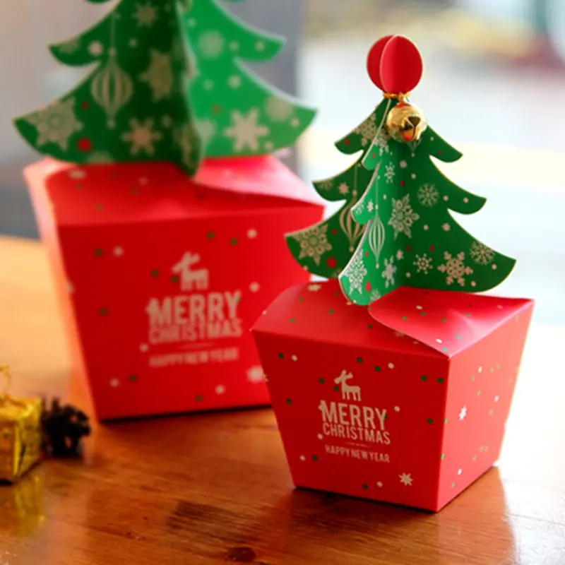 Christmas Tree Gift Box, Candy Cake Box with Pop-up Paper Christmas Tree - Suitable for Children and Babies as Holiday Gifts and Small Christmas Gift Boxes