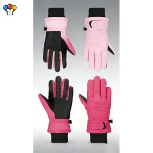 HER-2 Pairs Kids Waterproof Winter Snow Gloves Ski Gloves for Boy Girl Outdoor Warm Thickening Snowboard Snowmobile Cold Weather Protection