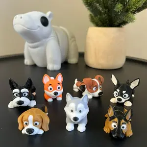 Cute Puppy Figures – 3D Printed Articulated home decor statues and figurines