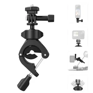 Bike Motorcycle Handlebar Mount Accessories, Stick Pole Holder for GoPro Hero/DJI Osmo Action5Pro/4/3/6/360/Pocket 3/Nano, Insta360X5/X4/X3/X2/AcePro/2/Go3/3S/Go Ultra/Akaso Brave/Campark, Lightweight and Versatile  | 360° Ball Mount  | Wide Compatibility