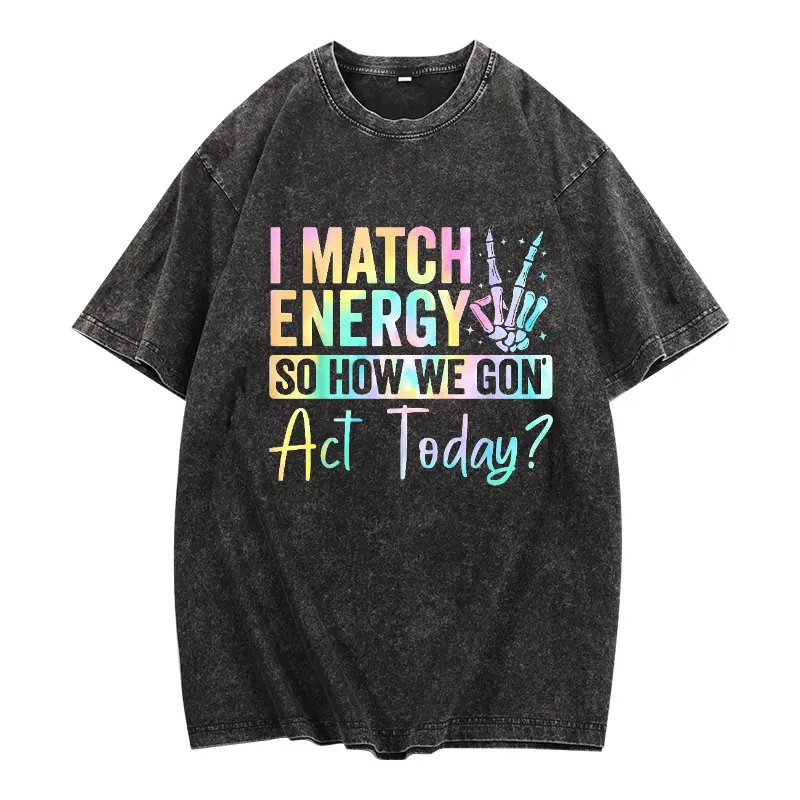 washed T-shirt-black