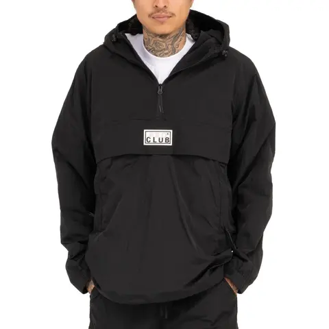 Pro Club Men's Metallic Nylon Quarter-Zip Anorak Jacket - Utility Top with Pocket, Straps, Menswear Coats
