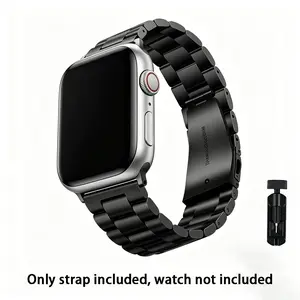 Stainless Steel Metal Band for Apple Watch 49mm 45mm 44mm 42mm 41mm 40mm 38mm, Luxury Business Replacement Strap for iWatch Series Ultra/9/8/7/6/5/4/3/2/1/SE, Adjustable Link Bracelet for Men Women