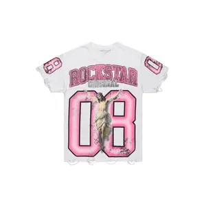 Tariqa White/Pink Oversized T-Shirt