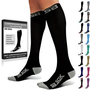 SB SOX Compression Socks for Men & Women (20-30 mmHg) - Best Support Stockings for Travel, Medical, and Sports - Perfect for Everyday Wear