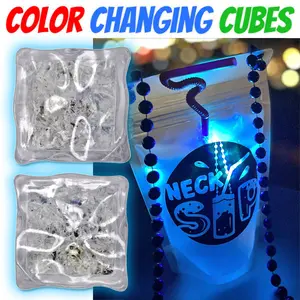 LED Light-Up Ice Cubes, Color Changing (2-Pack) Get Lit with Fun Liquid-Activated Cubes, Perfect for Parties, Festivals, and TikTok-Worthy Moments